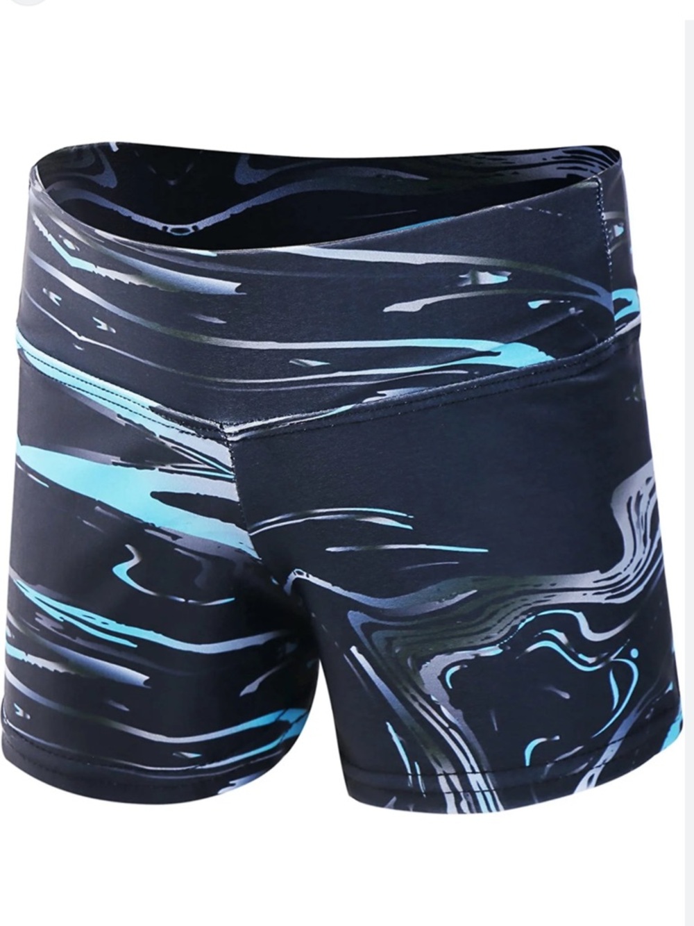 Dancina Gymnastics Shorts Athletic Dance Wear Blue and Black Size 12-14